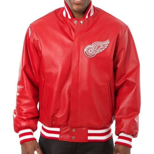 Detroit Red Wings Varsity Full Leather Jacket
